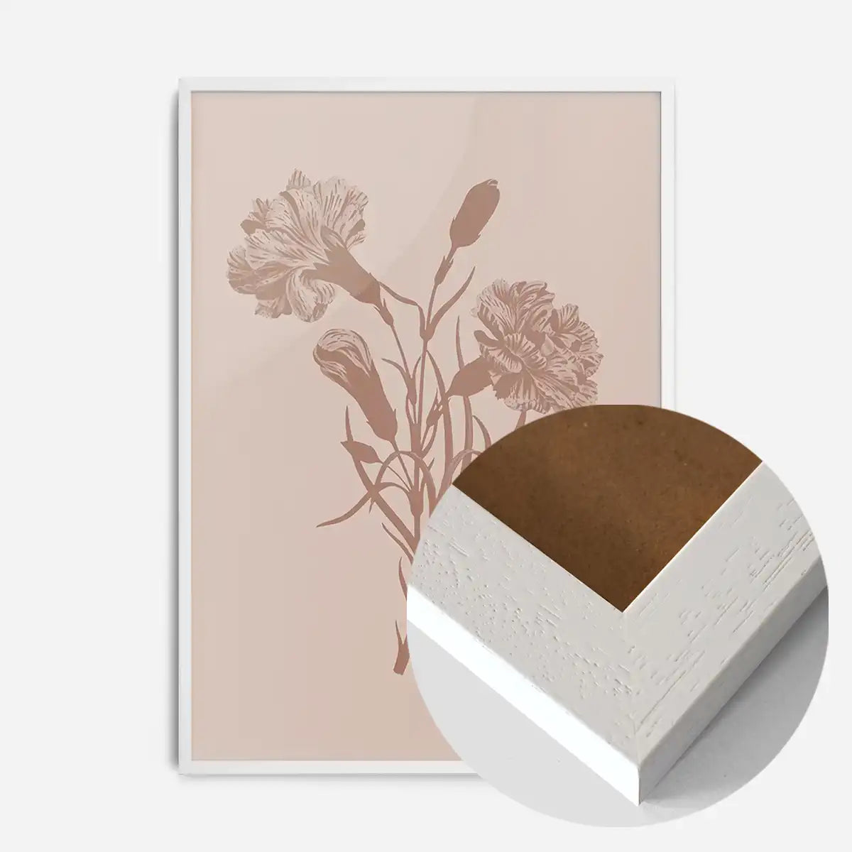 Flowers Silhouette Print 3 in Pantone Mocha Mousse