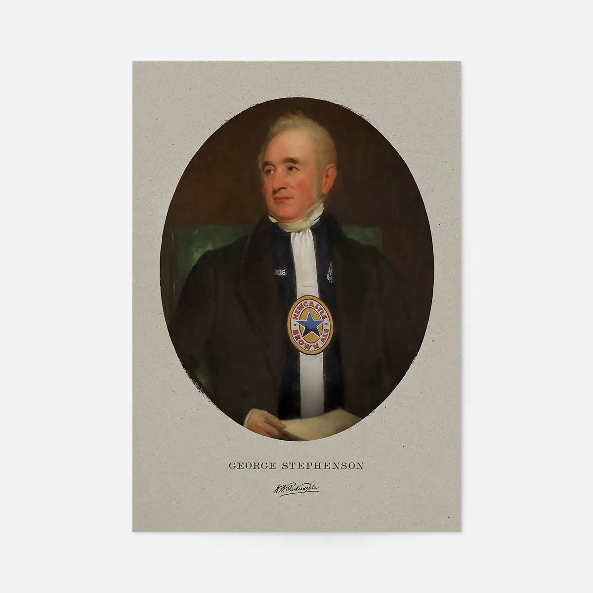 George Stephenson in a Newcastle Shirt Print