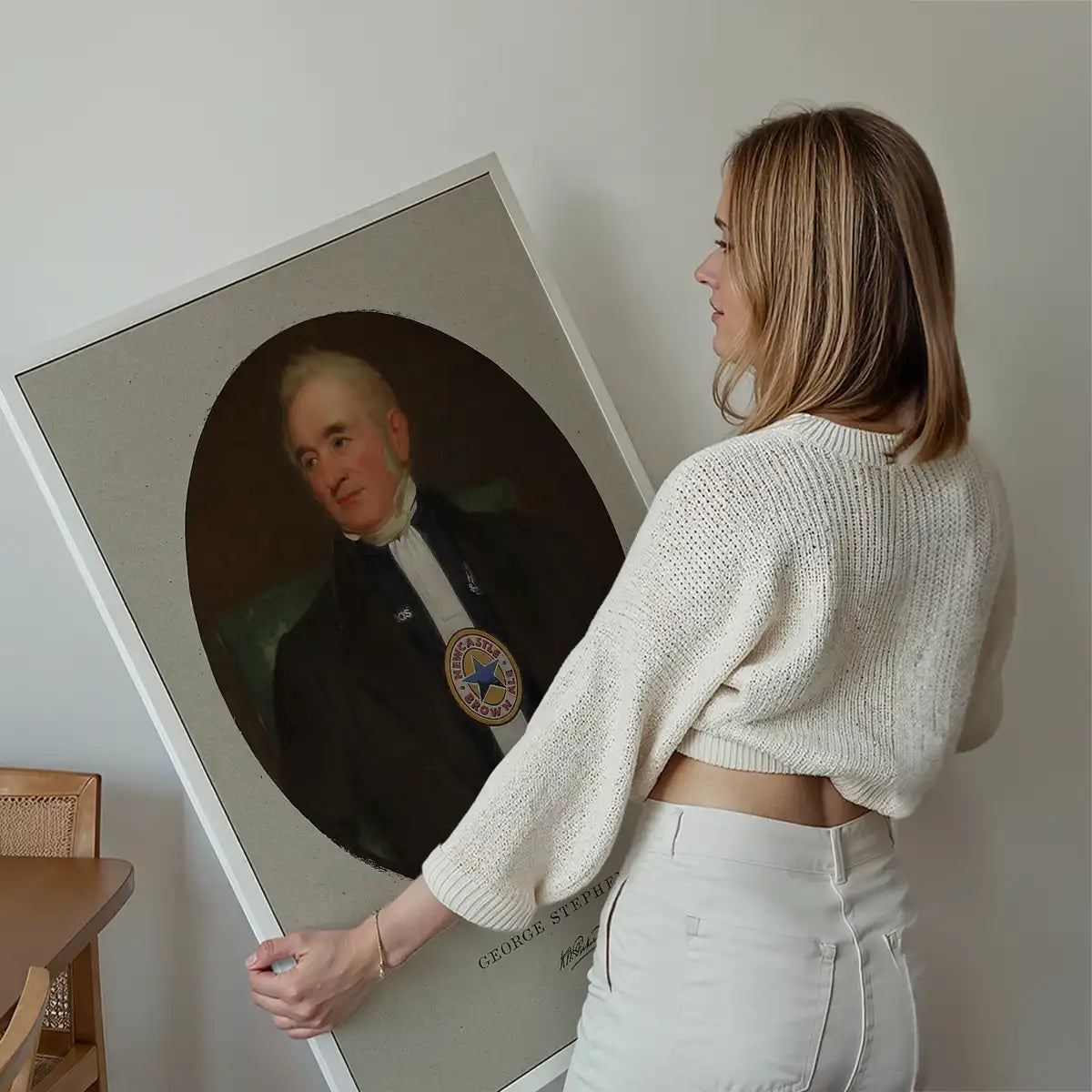 George Stephenson in a Newcastle Shirt Print