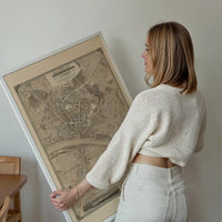 Vintage Map Print of Newcastle Gateshead by Thomas Oliver