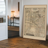 Vintage Map Print of Newcastle Gateshead by Thomas Oliver