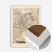 Vintage Map Print of Newcastle Gateshead by Thomas Oliver