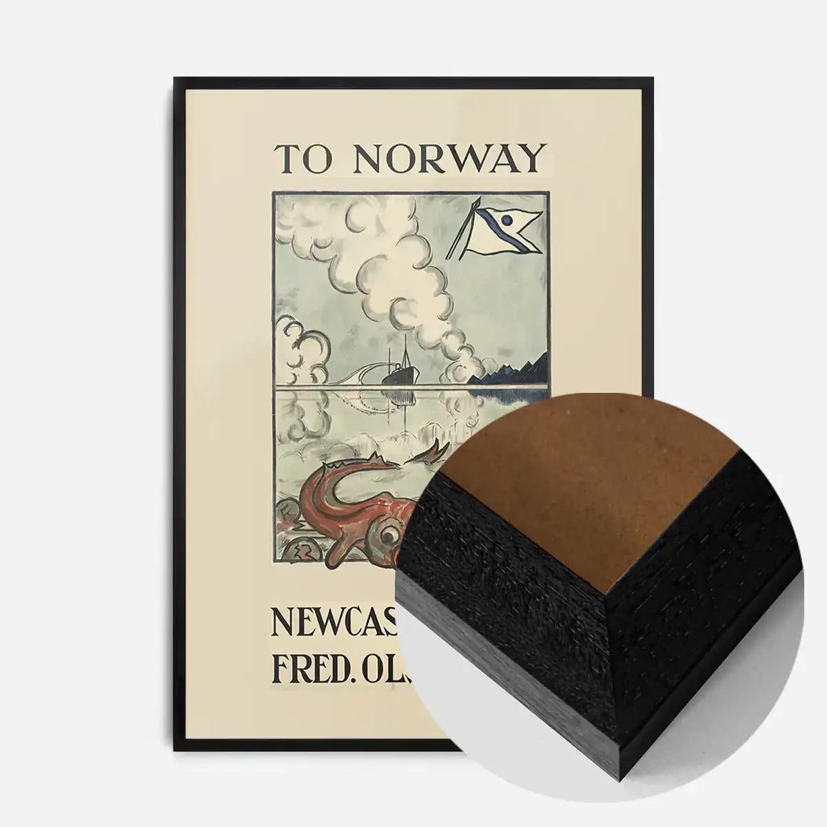 Vintage Ferry Poster – Newcastle to Oslo Print
