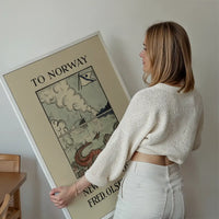 Vintage Ferry Poster – Newcastle to Oslo Print