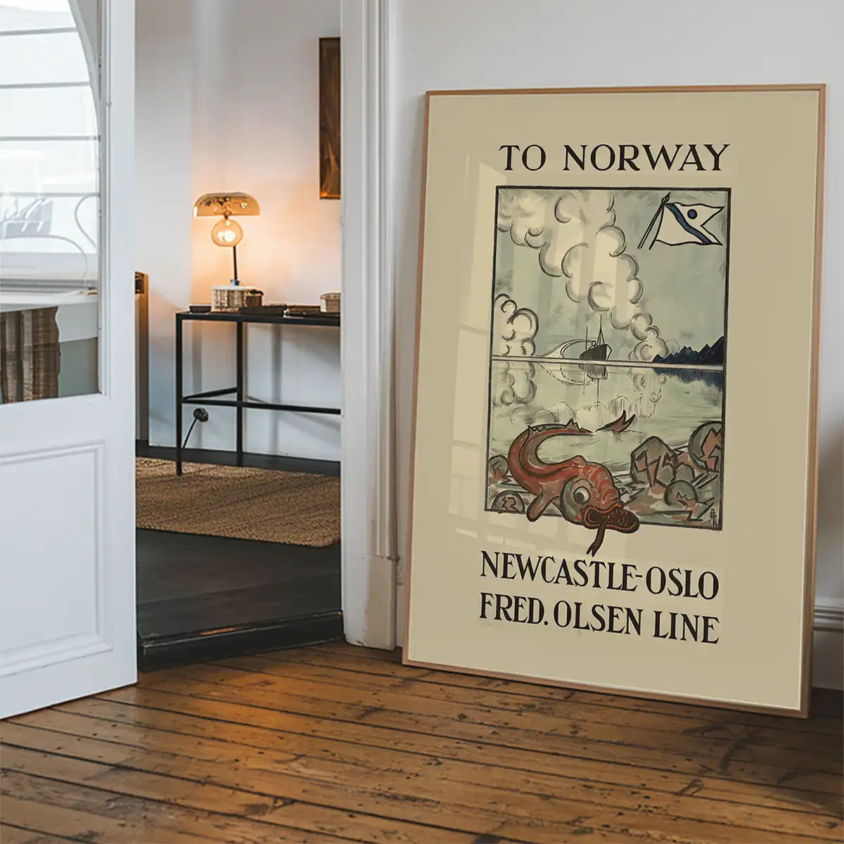 Vintage Ferry Poster – Newcastle to Oslo Print