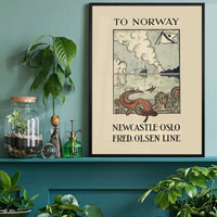Vintage Ferry Poster – Newcastle to Oslo Print