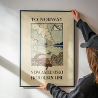 Vintage Ferry Poster – Newcastle to Oslo Print