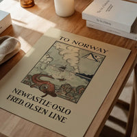 Vintage Ferry Poster – Newcastle to Oslo Print