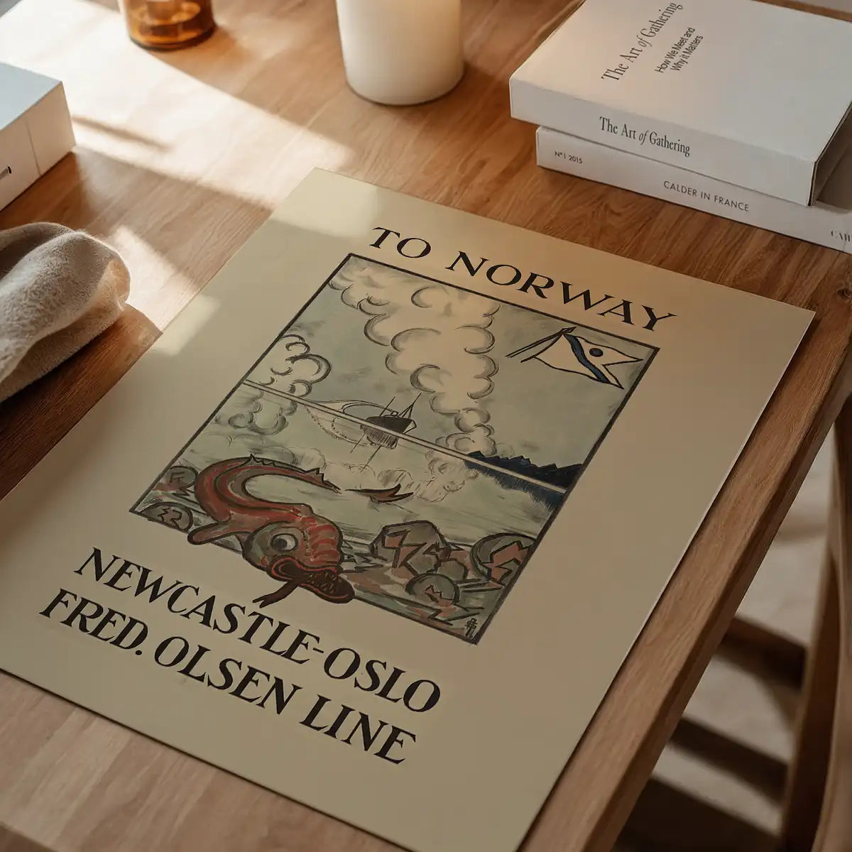 Vintage Ferry Poster – Newcastle to Oslo Print