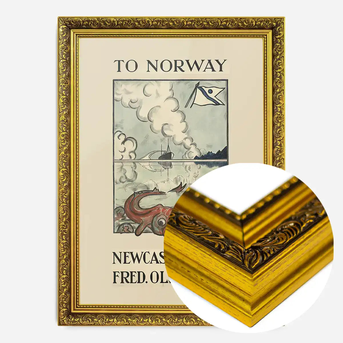 Vintage Ferry Poster – Newcastle to Oslo Print