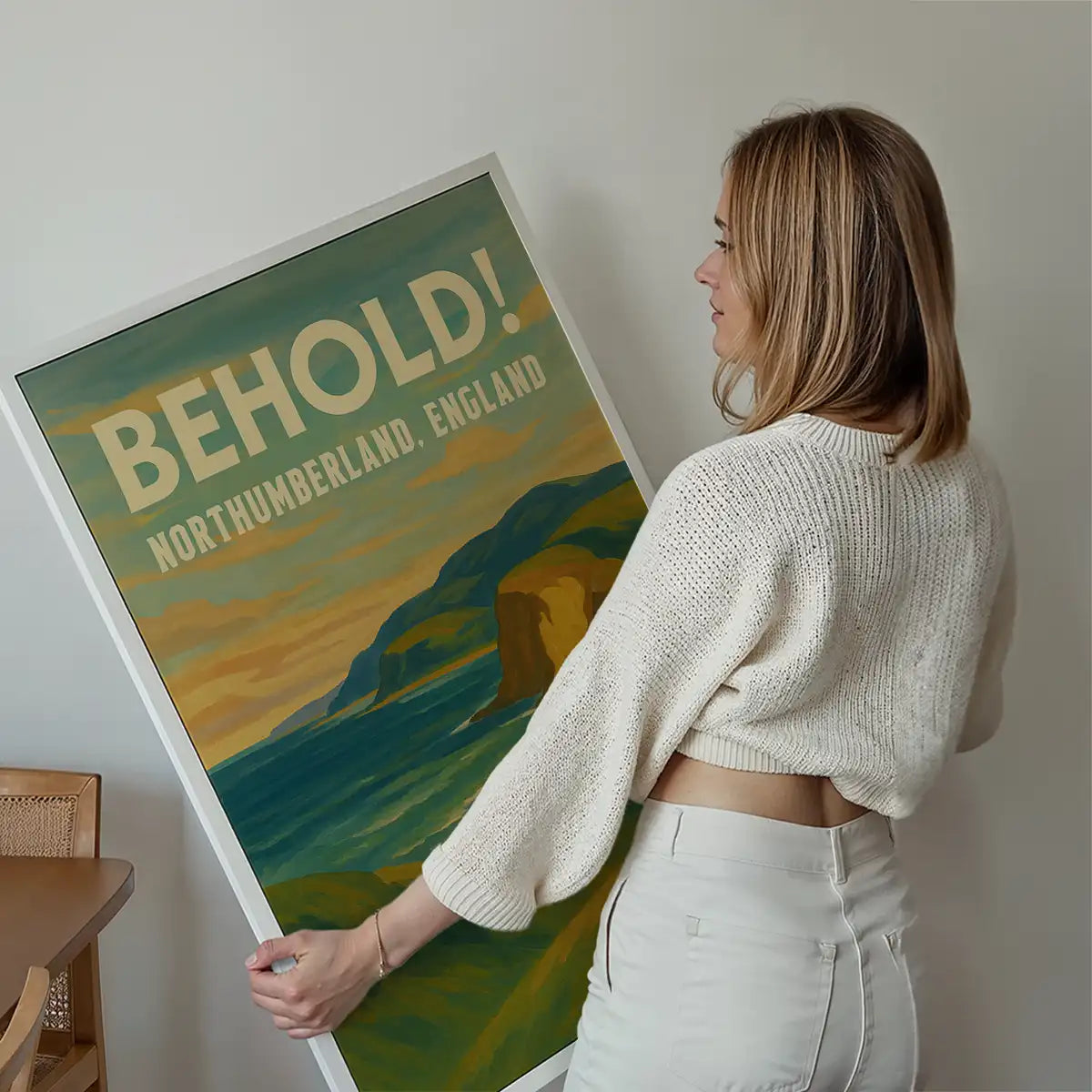 Behold Northumberland Railway Style Vintage Poster Print