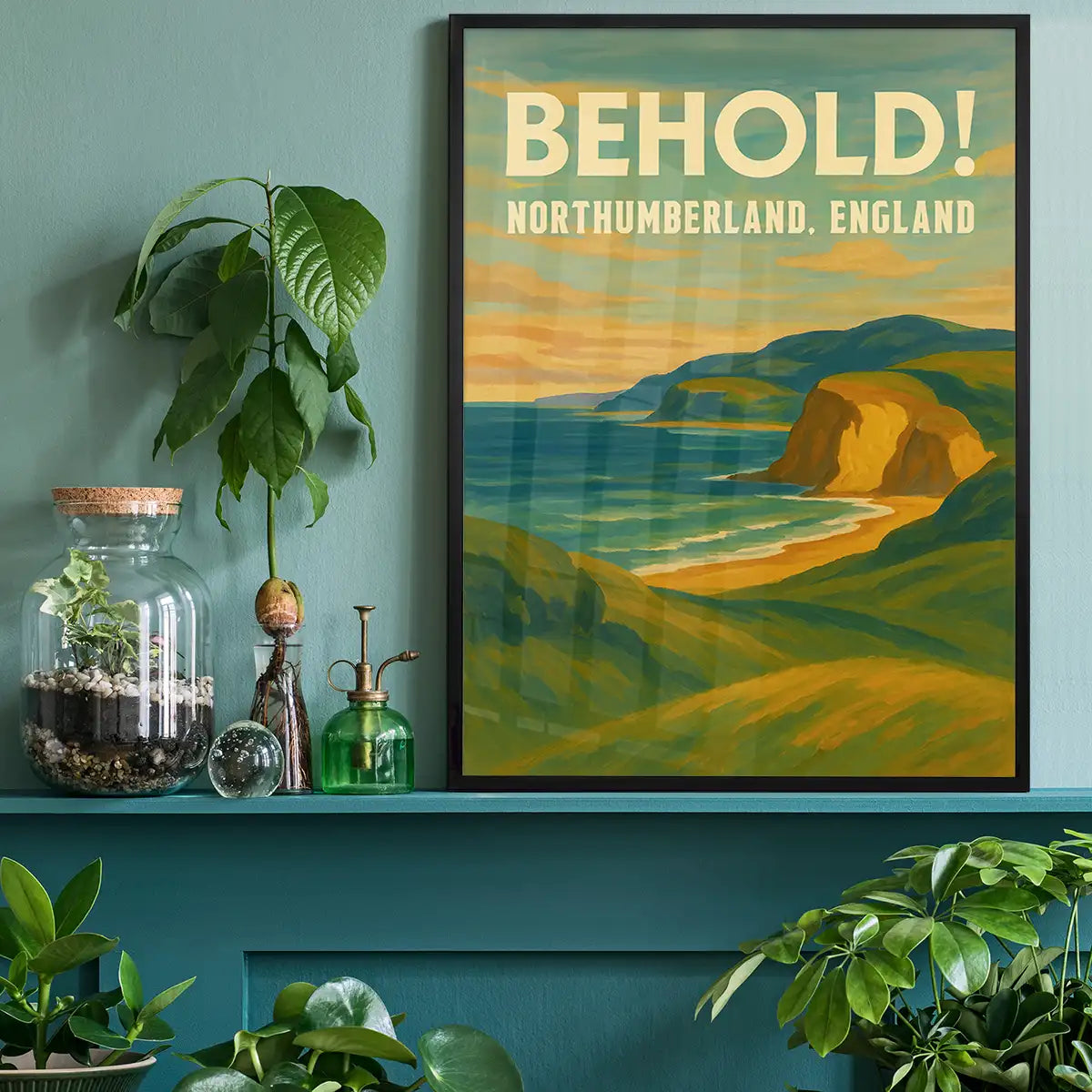Behold Northumberland Railway Style Vintage Poster Print