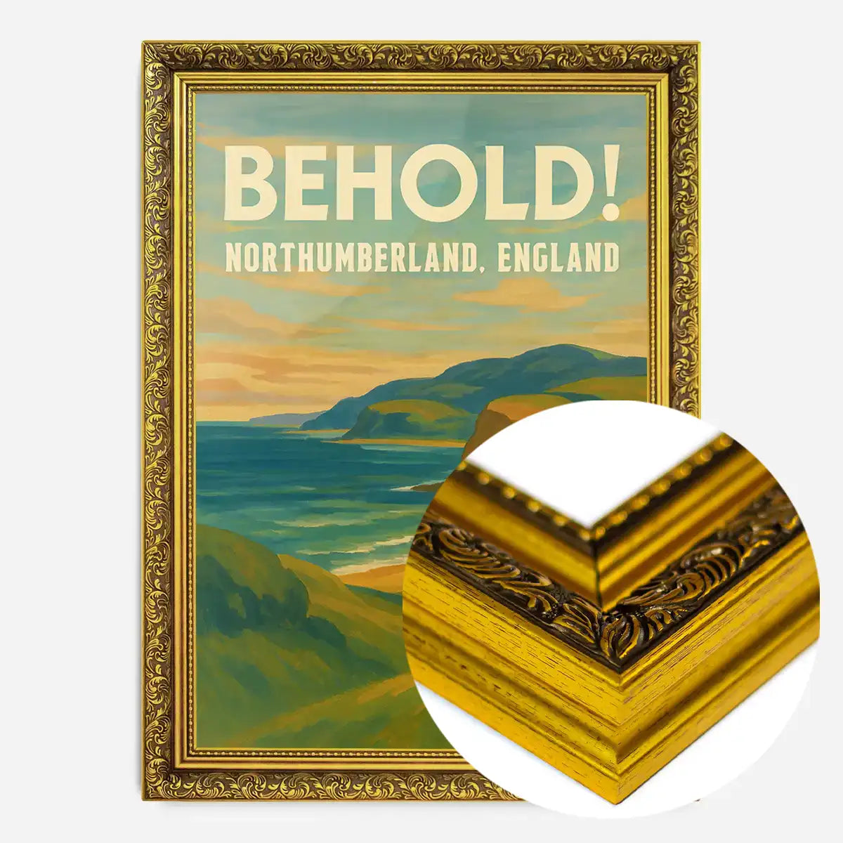 Behold Northumberland Railway Style Vintage Poster Print