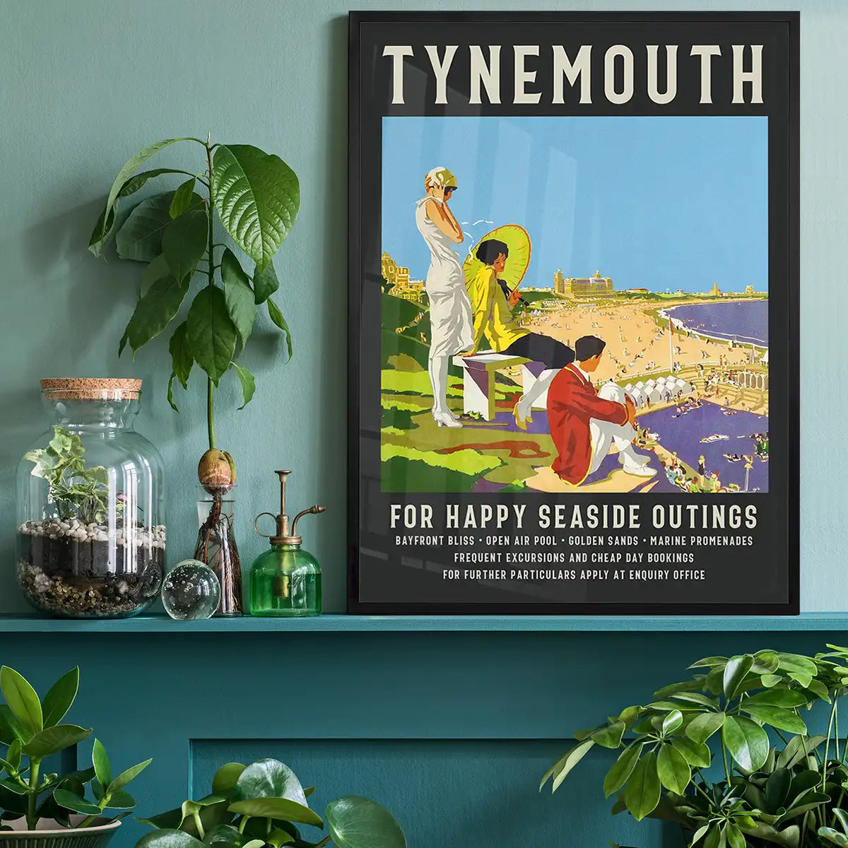 Vintage Railway Style Tynemouth Tourist Poster Print