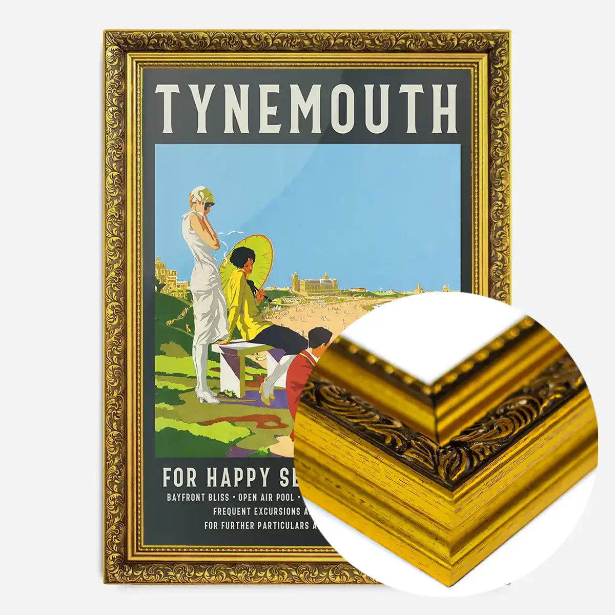 Vintage Railway Style Tynemouth Tourist Poster Print