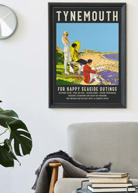 Vintage Railway Style Tynemouth Tourist Poster Print