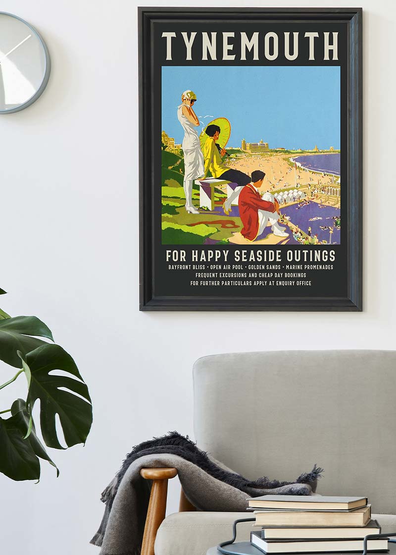 Vintage Railway Style Tynemouth Tourist Poster Print