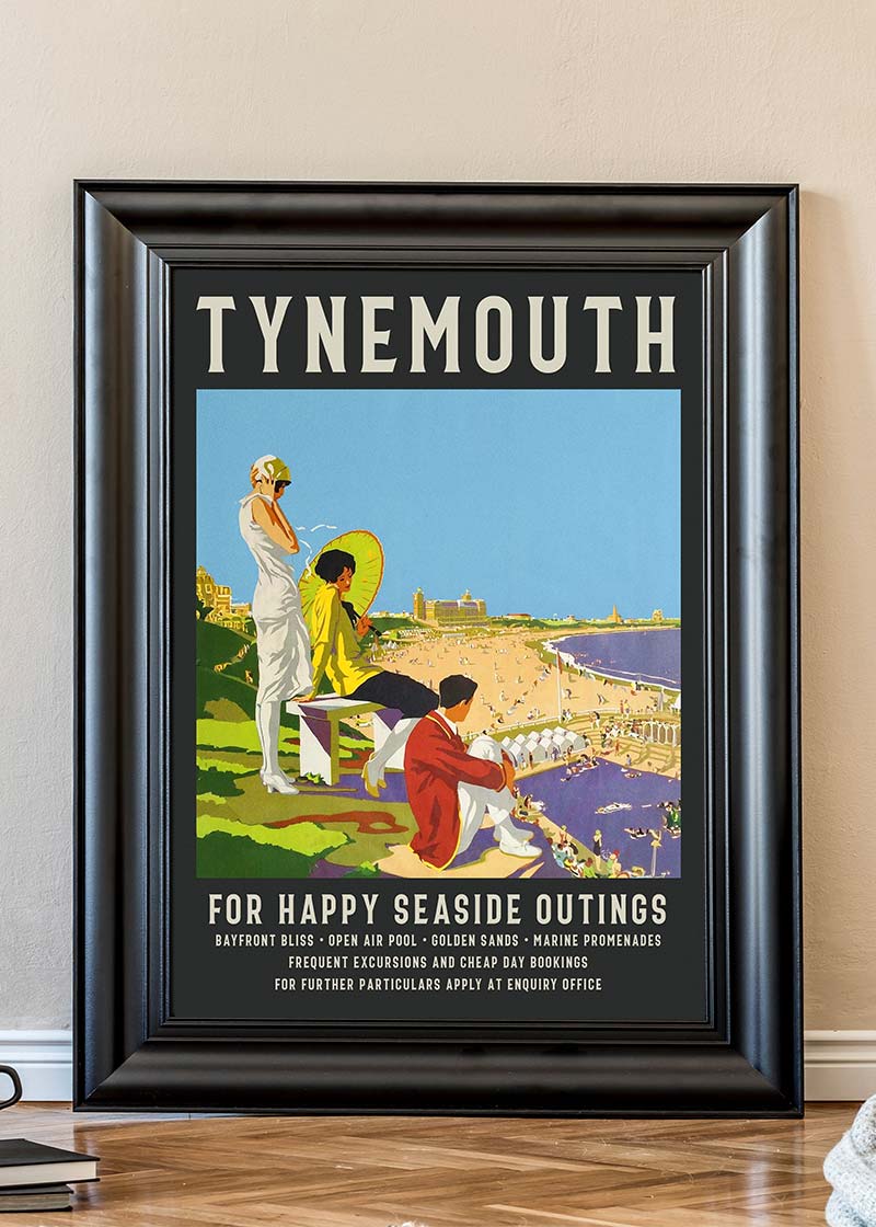 Vintage Railway Style Tynemouth Tourist Poster Print