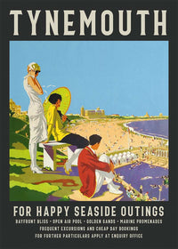 Vintage Railway Style Tynemouth Tourist Poster Print