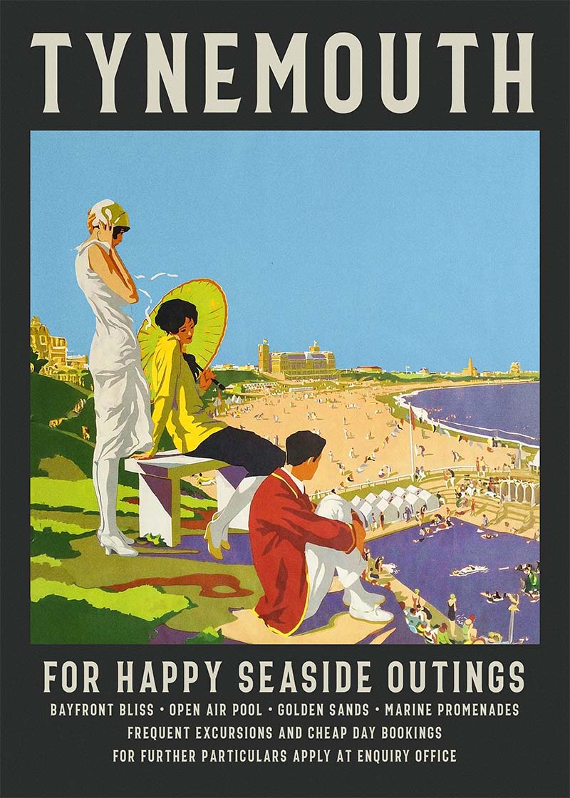 Vintage Railway Style Tynemouth Tourist Poster Print