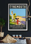 Vintage Railway Style Tynemouth Tourist Poster Print