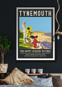 Vintage Railway Style Tynemouth Tourist Poster Print