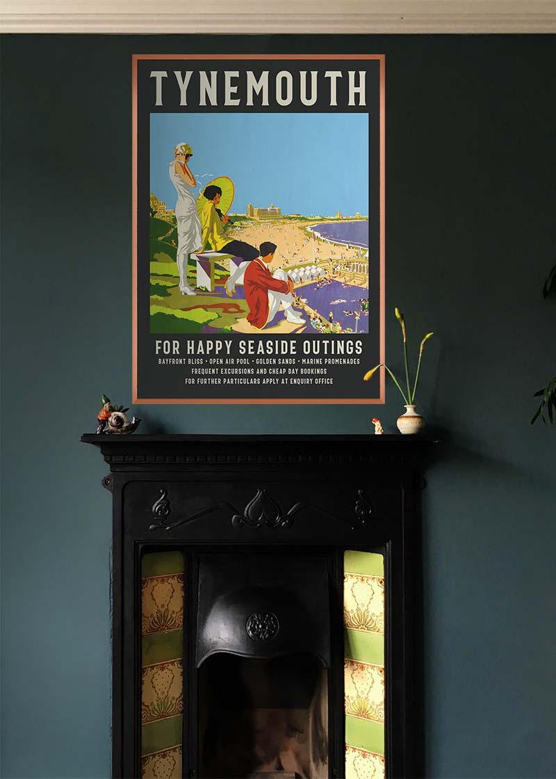 Vintage Railway Style Tynemouth Tourist Poster Print