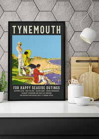 Vintage Railway Style Tynemouth Tourist Poster Print