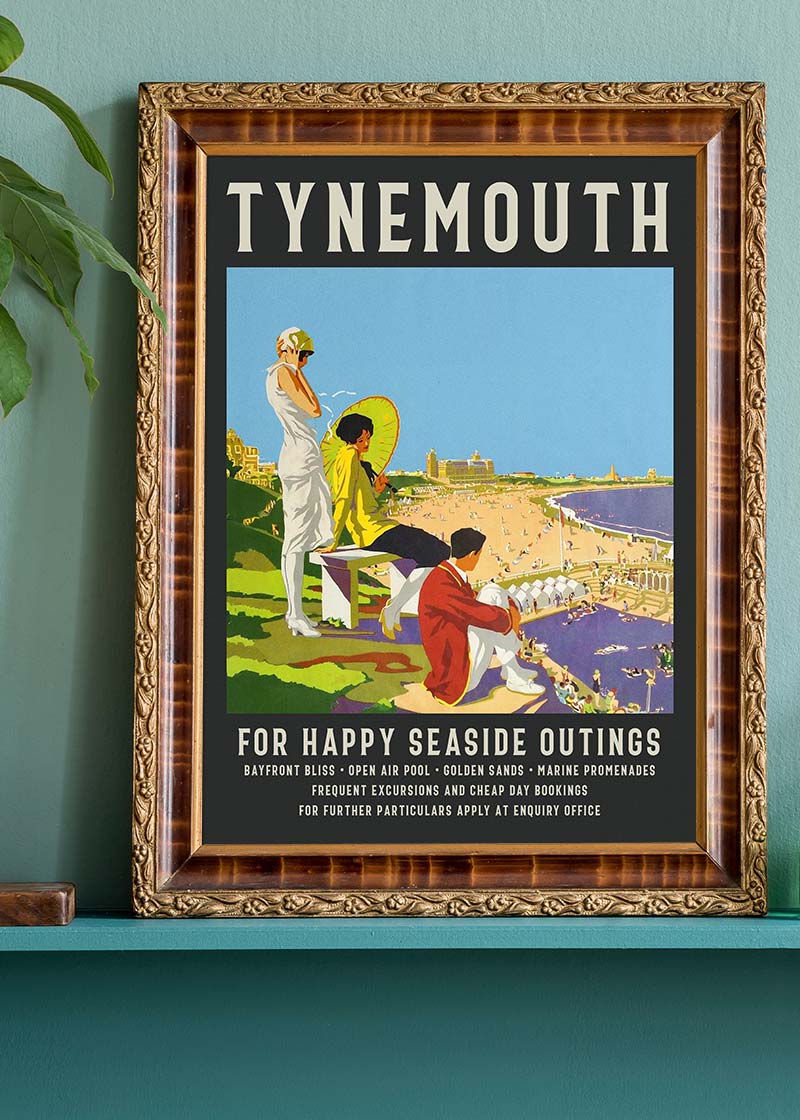 Vintage Railway Style Tynemouth Tourist Poster Print
