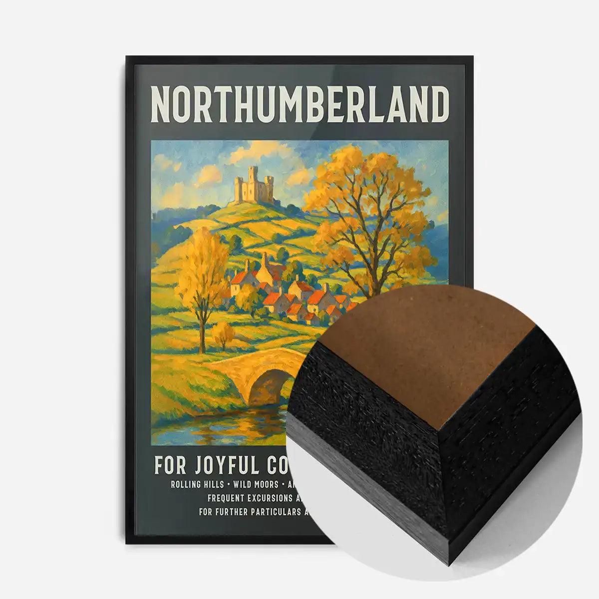 Vintage Railway Style Northumberland Tourist Poster Print
