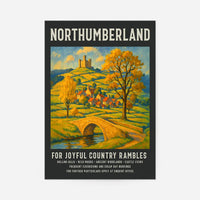 Vintage Railway Style Northumberland Tourist Poster Print