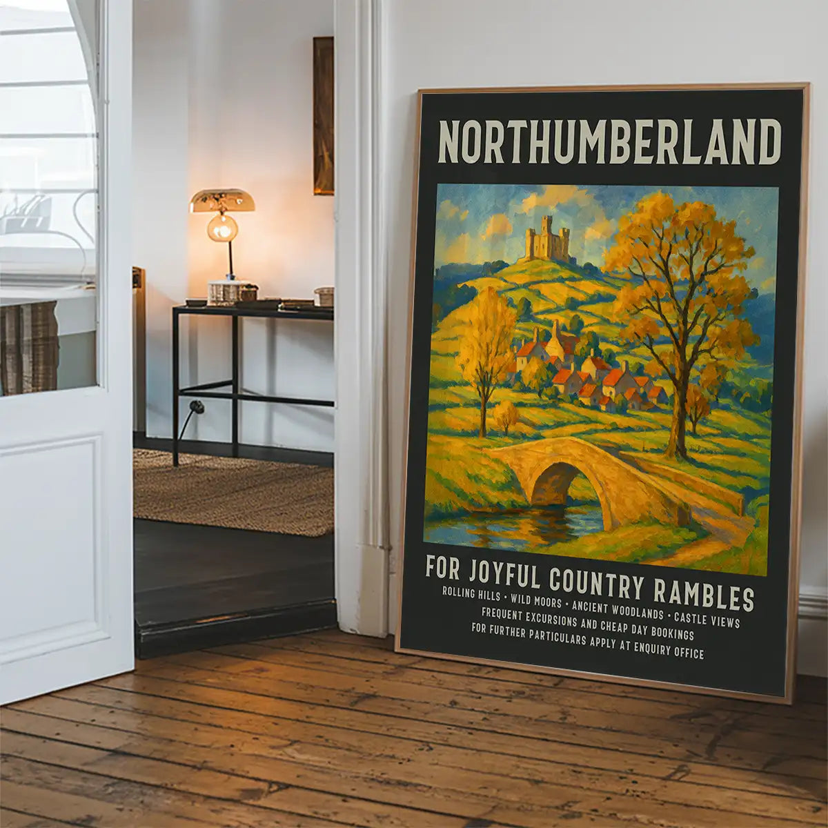 Vintage Railway Style Northumberland Tourist Poster Print