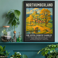 Vintage Railway Style Northumberland Tourist Poster Print
