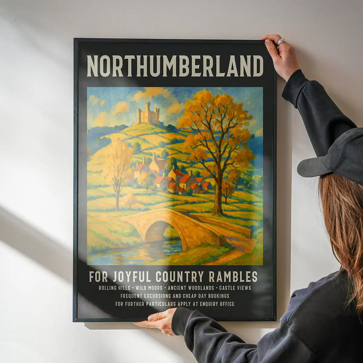 Vintage Railway Style Northumberland Tourist Poster Print