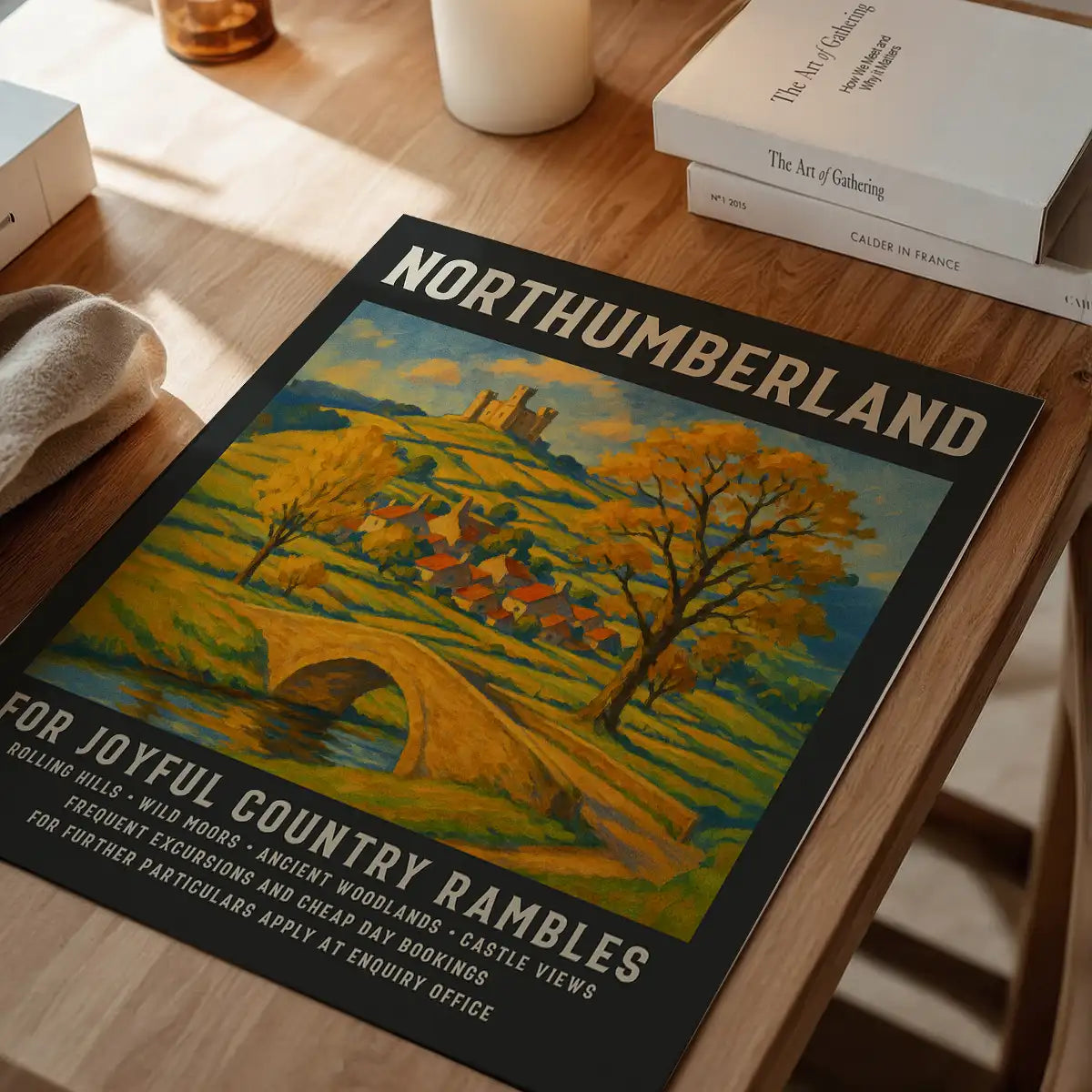 Vintage Railway Style Northumberland Tourist Poster Print