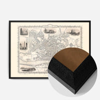 Vintage Newcastle Upon Tyne Landscape Map Print