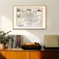 Vintage Newcastle Upon Tyne Landscape Map Print