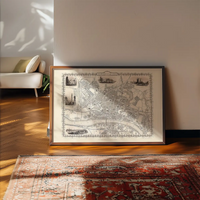 Vintage Newcastle Upon Tyne Landscape Map Print