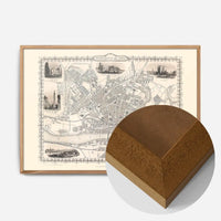 Vintage Newcastle Upon Tyne Landscape Map Print