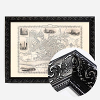 Vintage Newcastle Upon Tyne Landscape Map Print