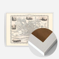 Vintage Newcastle Upon Tyne Landscape Map Print