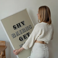 Shy Bairns Quote Print Black And White