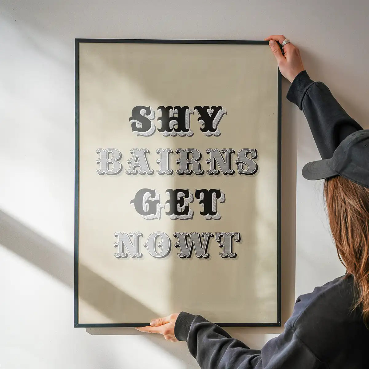 Shy Bairns Quote Print Black And White