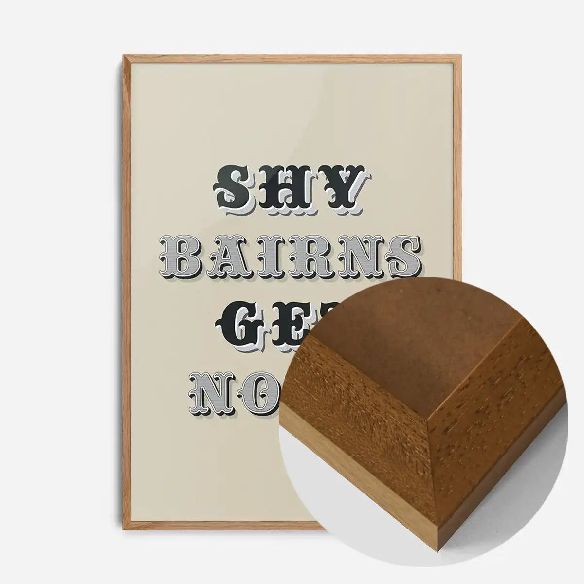 Shy Bairns Quote Print Black And White