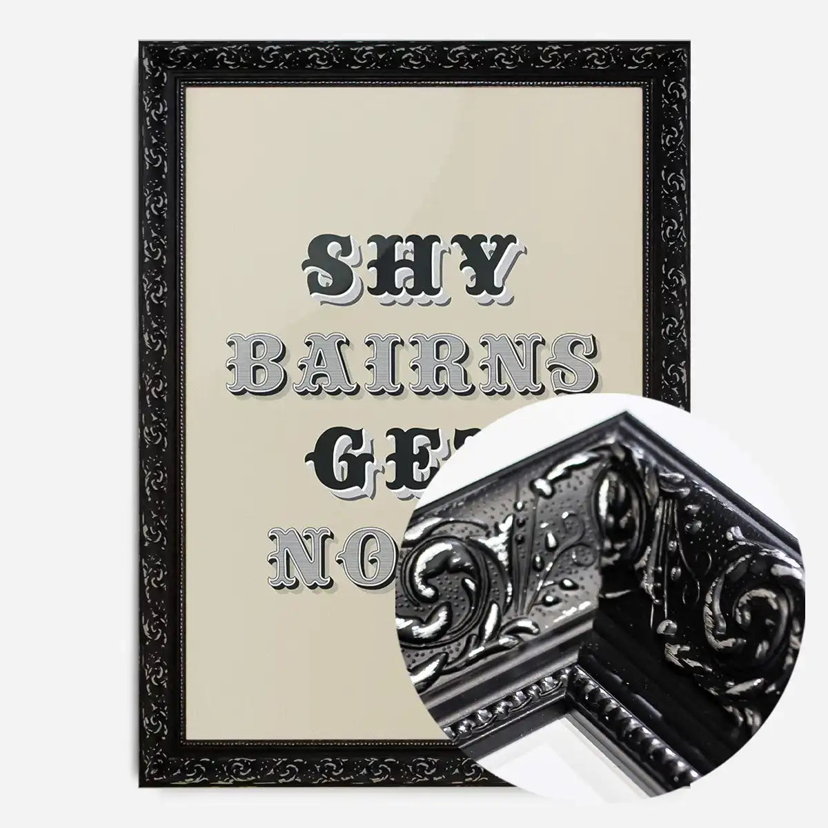 Shy Bairns Quote Print Black And White
