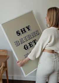 Shy Bairns Quote Print Black And White