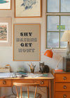 Shy Bairns Quote Print Black And White