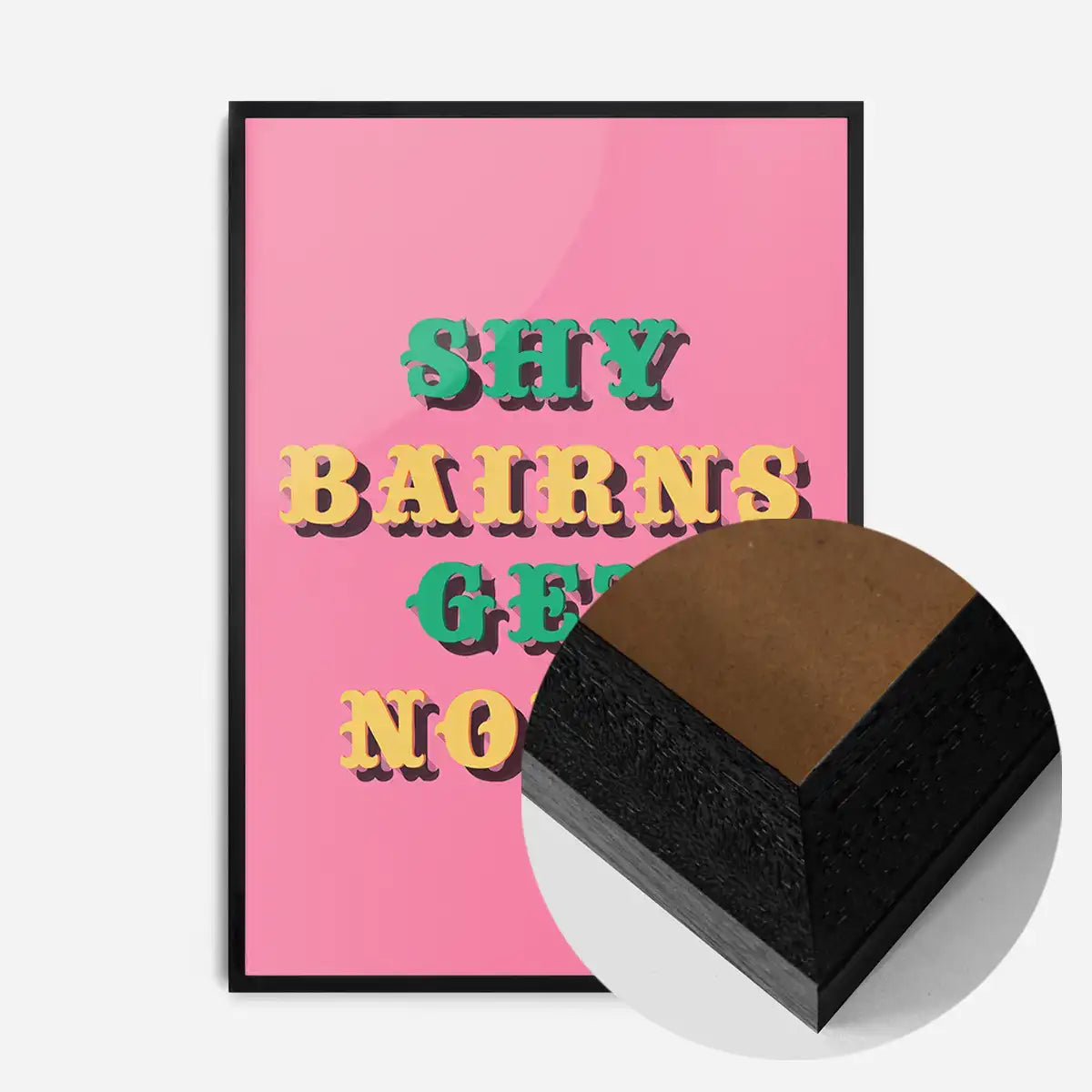 Shy Bairns Quote Print Pink And Green
