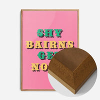 Shy Bairns Quote Print Pink And Green