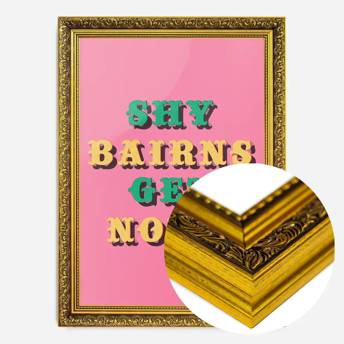 Shy Bairns Quote Print Pink And Green